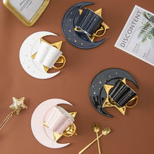 Load image into Gallery viewer, Ceramic Star Moon Coffee Cup And Saucer
