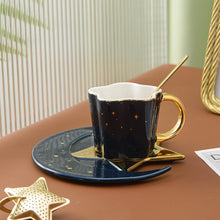 Load image into Gallery viewer, Ceramic Star Moon Coffee Cup And Saucer
