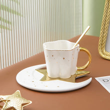 Load image into Gallery viewer, Ceramic Star Moon Coffee Cup And Saucer
